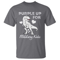 Purple Up For Military Kids T Shirt Military Child Month Dinosaur
