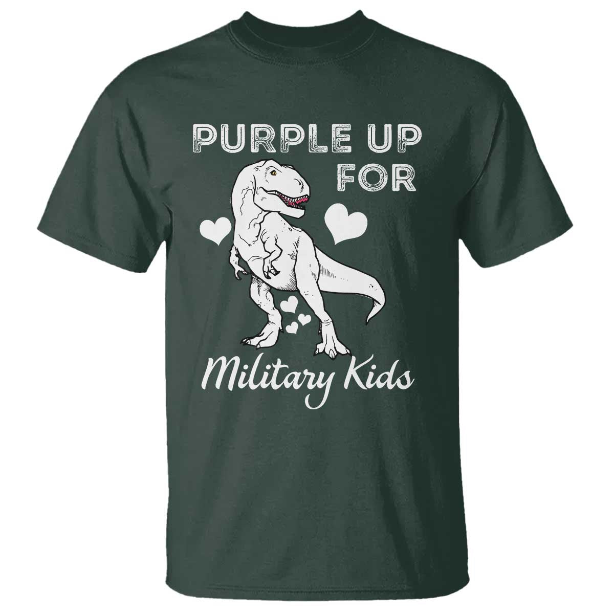 Purple Up For Military Kids T Shirt Military Child Month Dinosaur