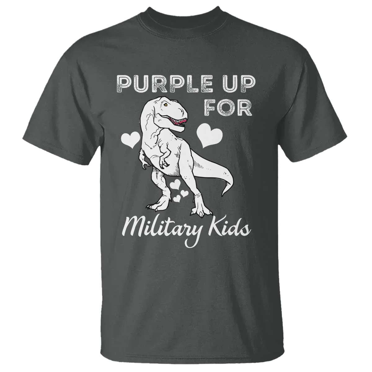 Purple Up For Military Kids T Shirt Military Child Month Dinosaur