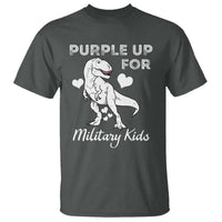 Purple Up For Military Kids T Shirt Military Child Month Dinosaur