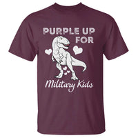 Purple Up For Military Kids T Shirt Military Child Month Dinosaur