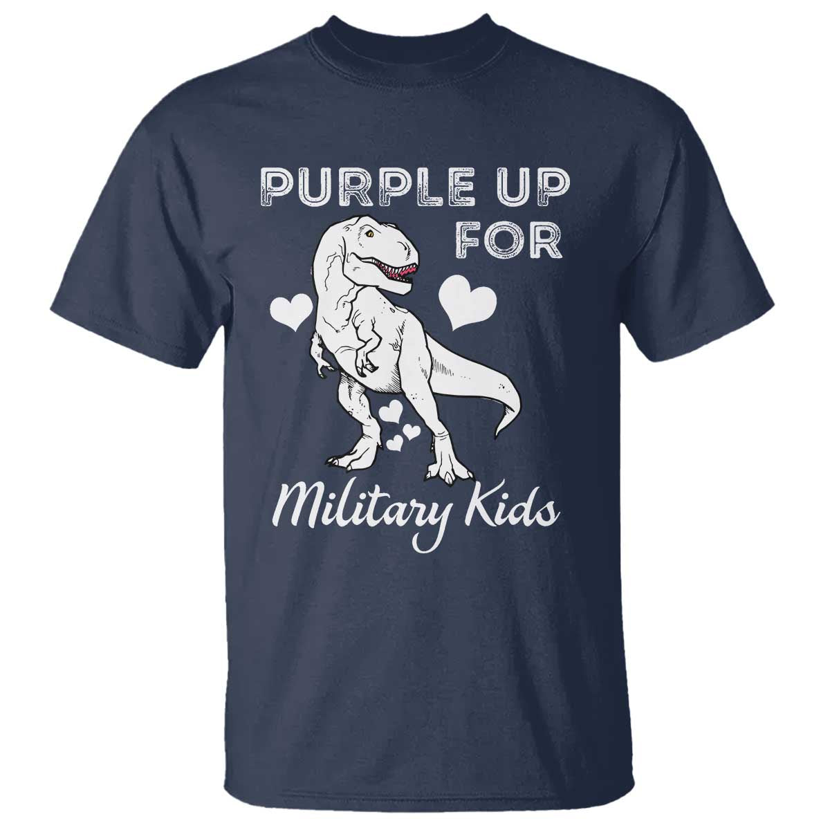 Purple Up For Military Kids T Shirt Military Child Month Dinosaur