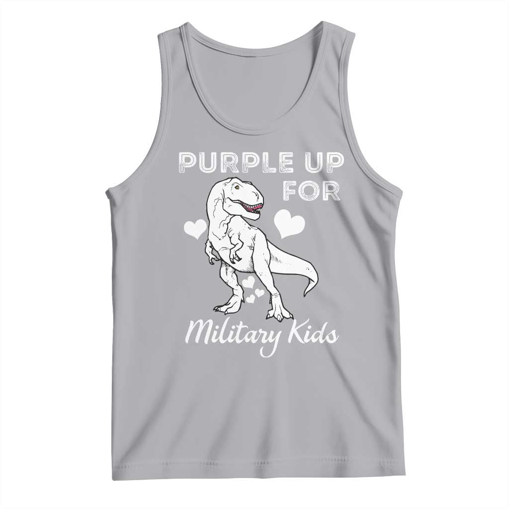 Purple Up For Military Kids Tank Top Military Child Month Dinosaur