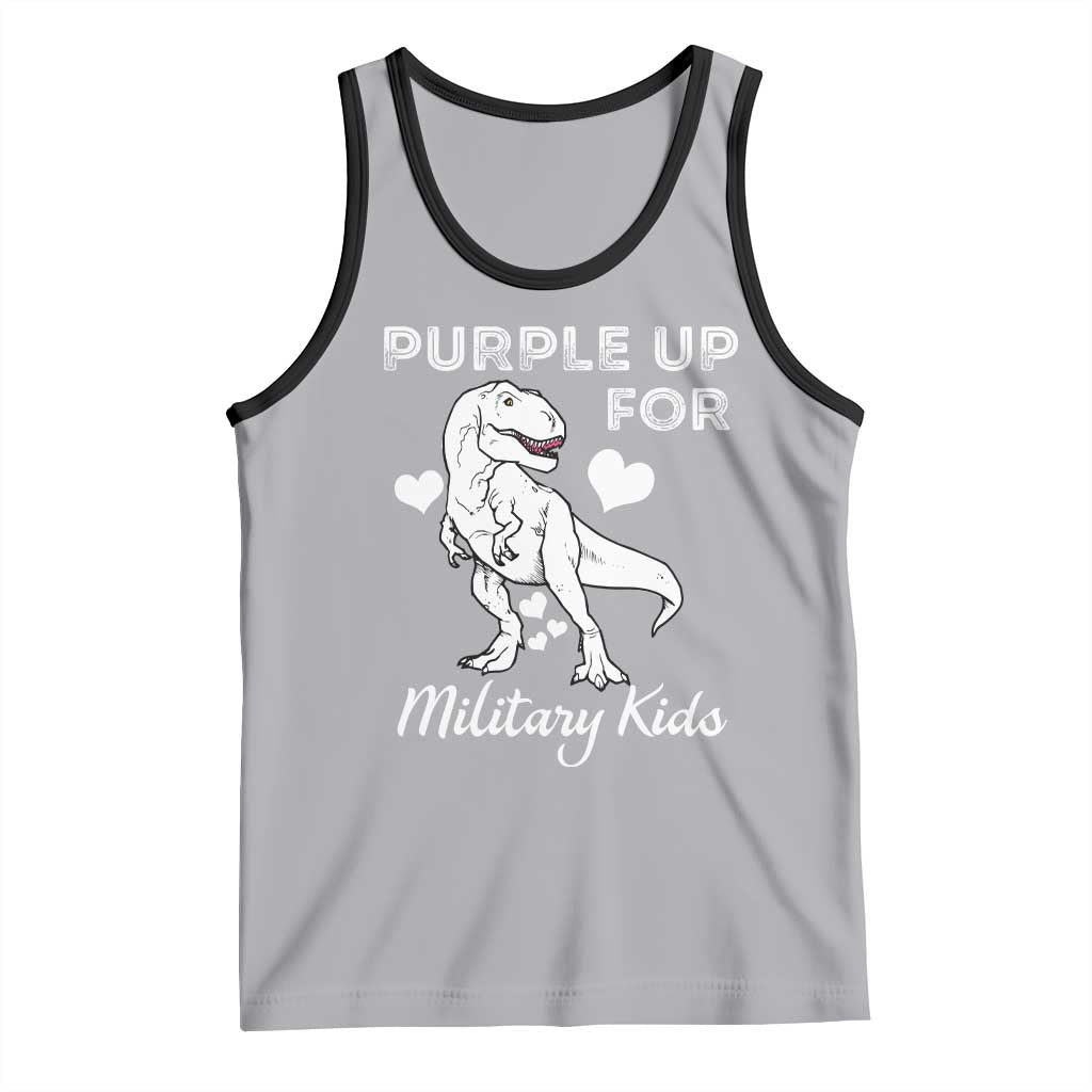 Purple Up For Military Kids Tank Top Military Child Month Dinosaur