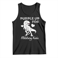 Purple Up For Military Kids Tank Top Military Child Month Dinosaur