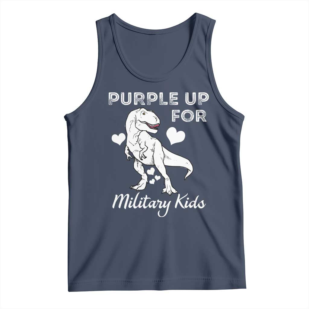 Purple Up For Military Kids Tank Top Military Child Month Dinosaur