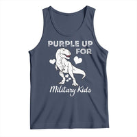 Purple Up For Military Kids Tank Top Military Child Month Dinosaur