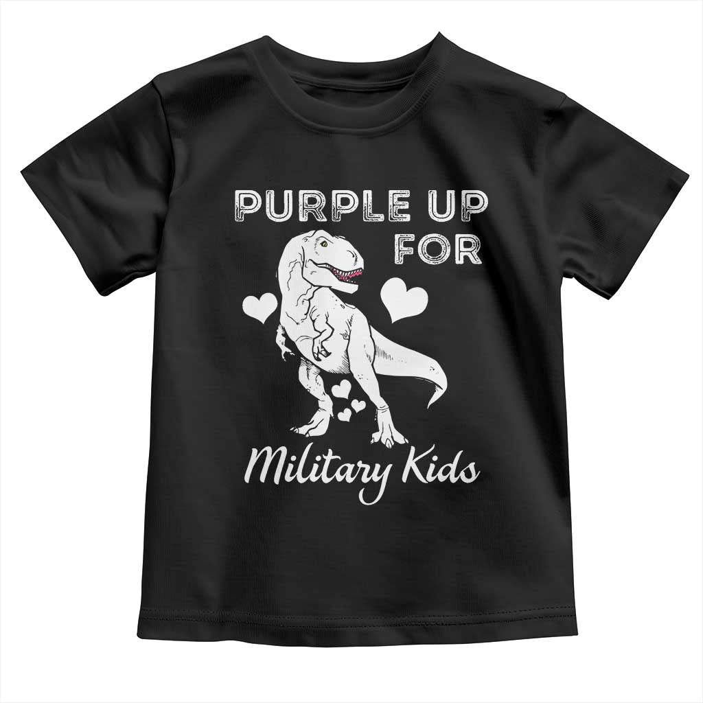 Purple Up For Military Kids Toddler T Shirt Military Child Month Dinosaur