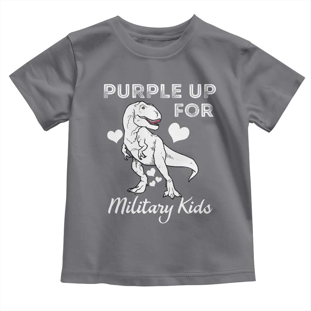 Purple Up For Military Kids Toddler T Shirt Military Child Month Dinosaur