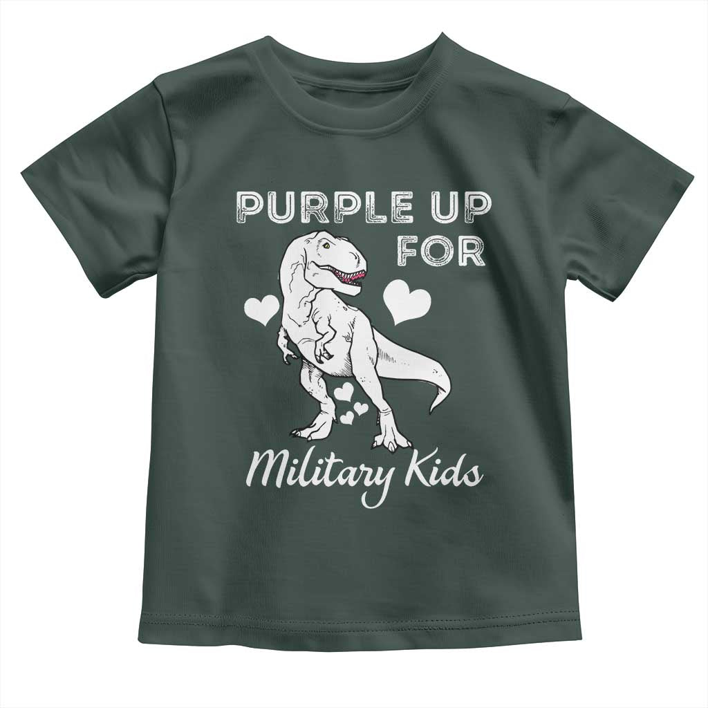 Purple Up For Military Kids Toddler T Shirt Military Child Month Dinosaur