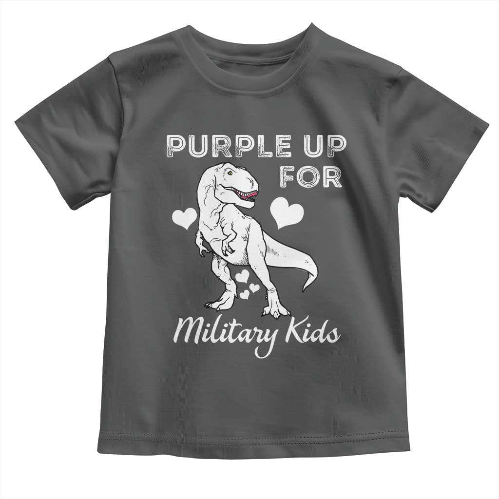 Purple Up For Military Kids Toddler T Shirt Military Child Month Dinosaur