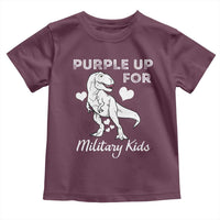 Purple Up For Military Kids Toddler T Shirt Military Child Month Dinosaur