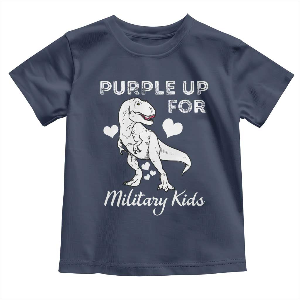 Purple Up For Military Kids Toddler T Shirt Military Child Month Dinosaur