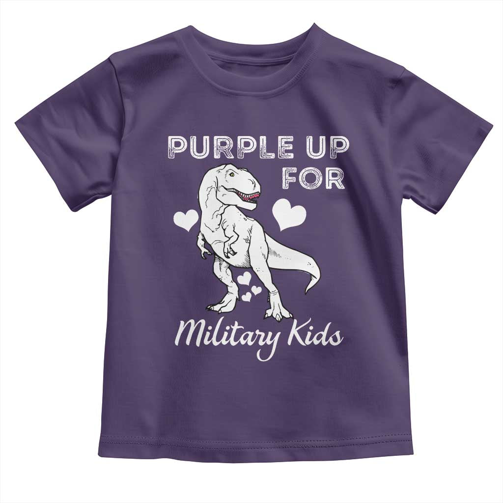 Purple Up For Military Kids Toddler T Shirt Military Child Month Dinosaur