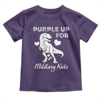 Purple Up For Military Kids Toddler T Shirt Military Child Month Dinosaur