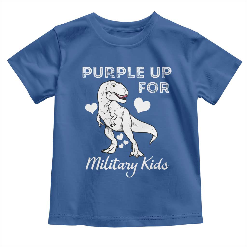 Purple Up For Military Kids Toddler T Shirt Military Child Month Dinosaur
