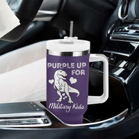 Purple Up For Military Kids Tumbler With Handle Military Child Month Dinosaur