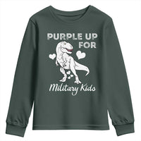 Purple Up For Military Kids Youth Sweatshirt Military Child Month Dinosaur