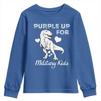 Purple Up For Military Kids Youth Sweatshirt Military Child Month Dinosaur