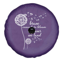 Purple Up For Military Kids Spare Tire Cover Brave Enough To Bloom Wherever We Land Month of Military Child