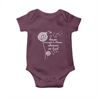 Purple Up For Military Kids Baby Onesie Brave Enough To Bloom Wherever We Land Month of Military Child