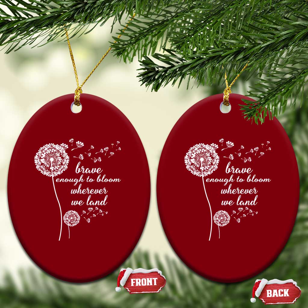 Purple Up For Military Kids Ceramic Ornament Brave Enough To Bloom Wherever We Land Month of Military Child - Wonder Print Shop