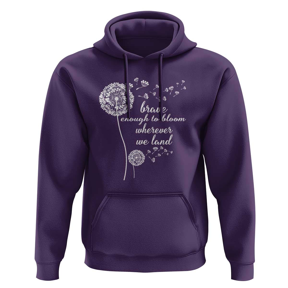 Purple Up For Military Kids Hoodie Brave Enough To Bloom Wherever We Land Month of Military Child