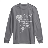 Purple Up For Military Kids Long Sleeve Shirt Brave Enough To Bloom Wherever We Land Month of Military Child