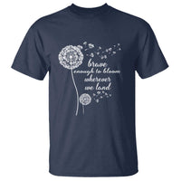 Purple Up For Military Kids T Shirt Brave Enough To Bloom Wherever We Land Month of Military Child