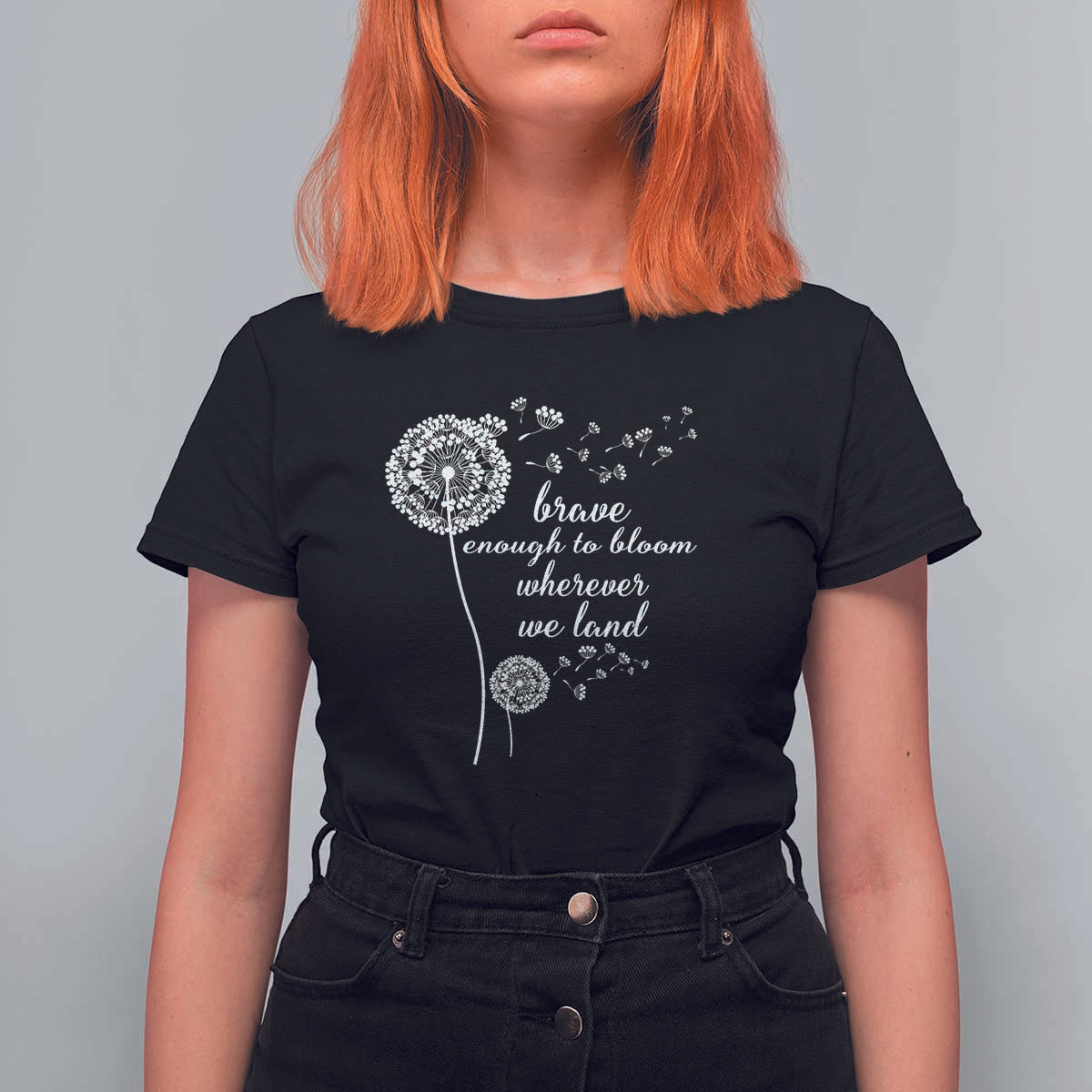 Purple Up For Military Kids T Shirt For Women Brave Enough To Bloom Wherever We Land Month of Military Child