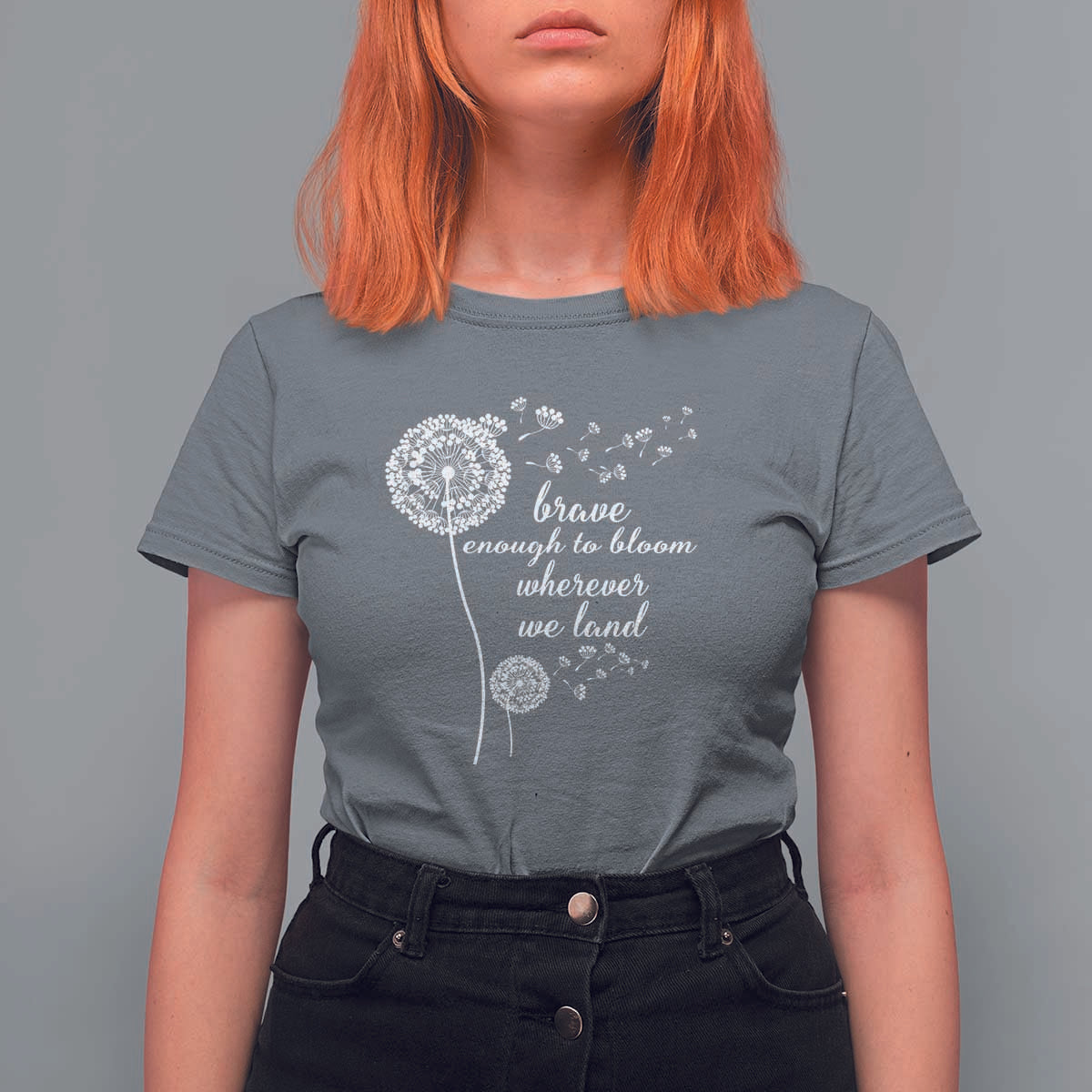 Purple Up For Military Kids T Shirt For Women Brave Enough To Bloom Wherever We Land Month of Military Child