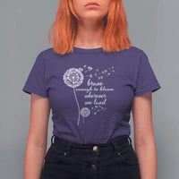 Purple Up For Military Kids T Shirt For Women Brave Enough To Bloom Wherever We Land Month of Military Child