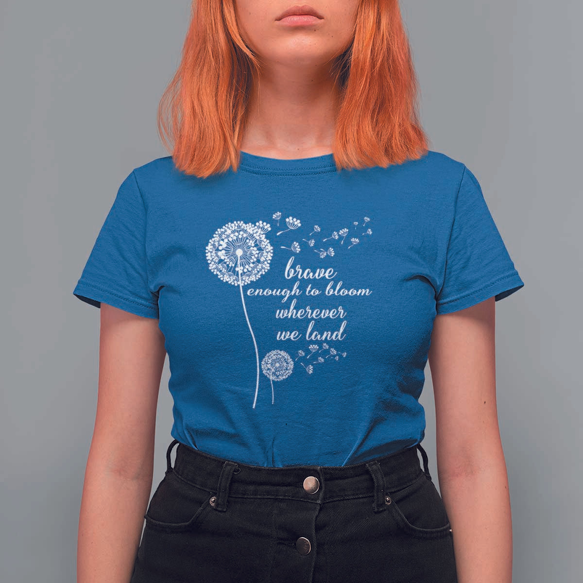 Purple Up For Military Kids T Shirt For Women Brave Enough To Bloom Wherever We Land Month of Military Child