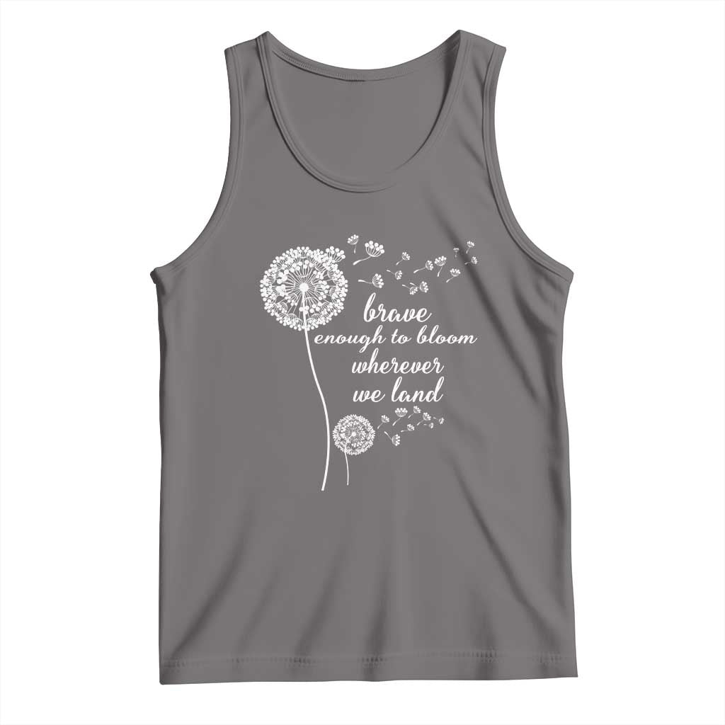 Purple Up For Military Kids Tank Top Brave Enough To Bloom Wherever We Land Month of Military Child