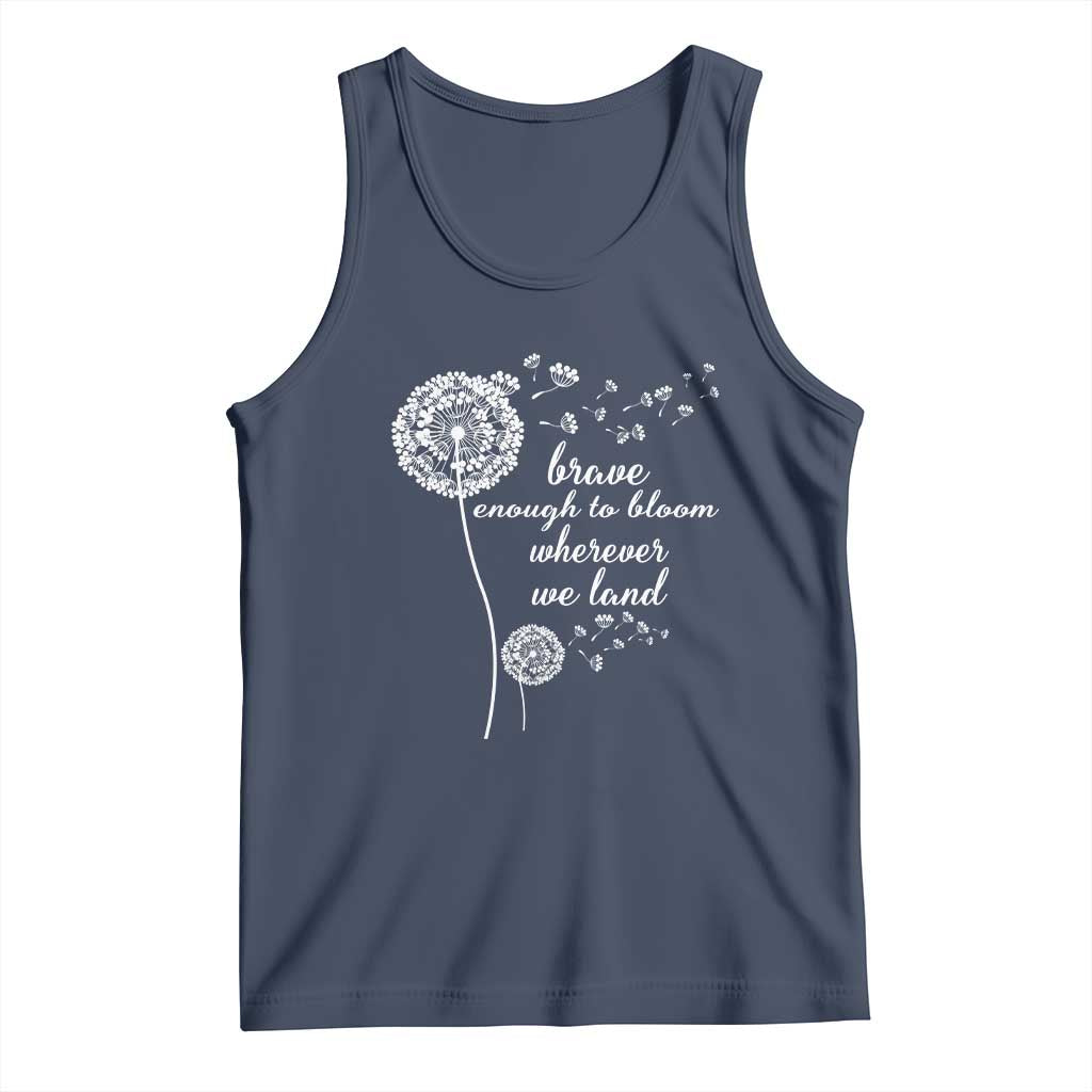 Purple Up For Military Kids Tank Top Brave Enough To Bloom Wherever We Land Month of Military Child