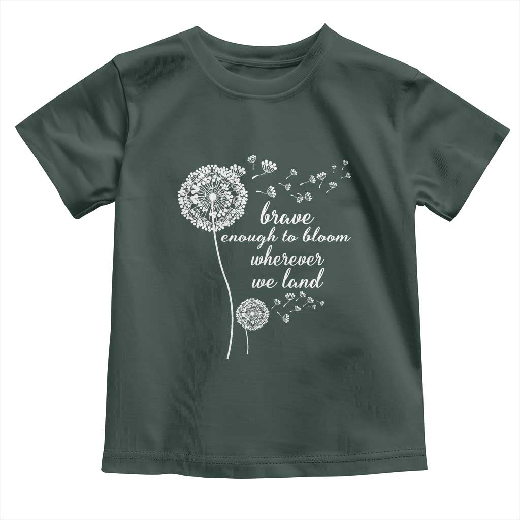 Purple Up For Military Kids Toddler T Shirt Brave Enough To Bloom Wherever We Land Month of Military Child