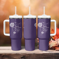 Purple Up For Military Kids Tumbler With Handle Brave Enough To Bloom Wherever We Land Month of Military Child