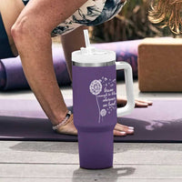 Purple Up For Military Kids Tumbler With Handle Brave Enough To Bloom Wherever We Land Month of Military Child