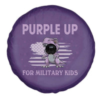 Purple Up For Military Kids Spare Tire Cover Military Child Month Dinosaur American Flag