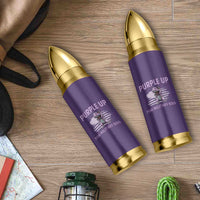 Purple Up For Military Kids Bullet Tumbler Military Child Month Dinosaur American Flag