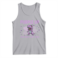 Purple Up For Military Kids Tank Top Military Child Month Dinosaur American Flag