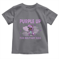 Purple Up For Military Kids Toddler T Shirt Military Child Month Dinosaur American Flag
