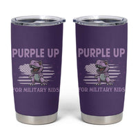 Purple Up For Military Kids Tumbler Cup Military Child Month Dinosaur American Flag