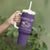 Purple Up For Military Kids Tumbler With Handle Military Child Month Dinosaur American Flag