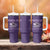 Purple Up For Military Kids Tumbler With Handle Military Child Month Dinosaur American Flag