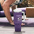 Purple Up For Military Kids Tumbler With Handle Military Child Month Dinosaur American Flag