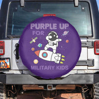 Purple Up For Military Kids Spare Tire Cover Military Child Month Astronaut Outer Space