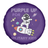 Purple Up For Military Kids Spare Tire Cover Military Child Month Astronaut Outer Space