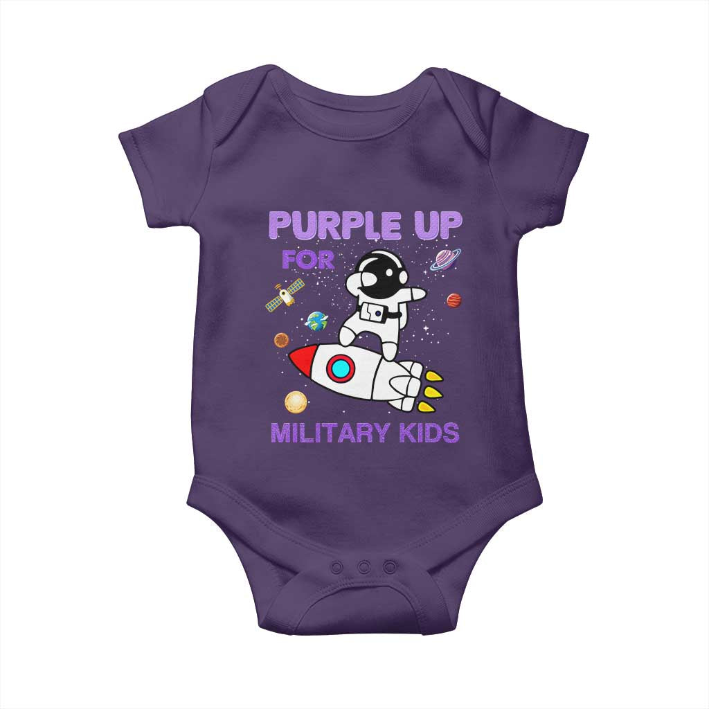 Purple Up For Military Kids Baby Onesie Military Child Month Astronaut Outer Space