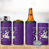 Purple Up For Military Kids 4 in 1 Can Cooler Tumbler Military Child Month Astronaut Outer Space
